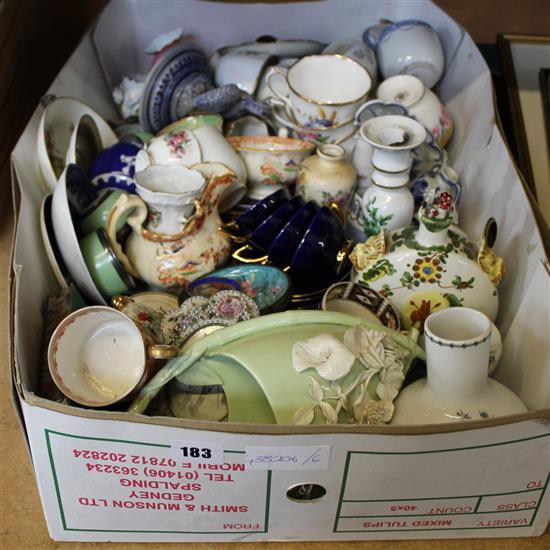 Box of mixed ceramics